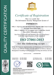 Certification for ISO 27001: 2015